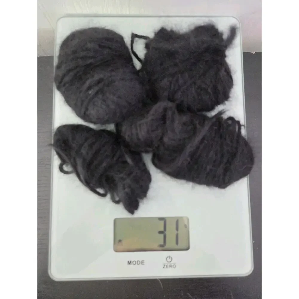 Vintage BELANGOR 100% Angora Yarn Lot Black France 88g Soft Luxury